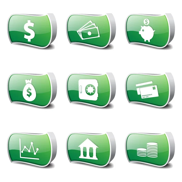 Conjunto de iconos de banca financiera — Vector de stock