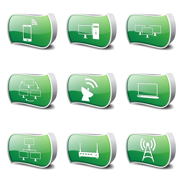 Telecom Communication Icon Set — Stock Vector