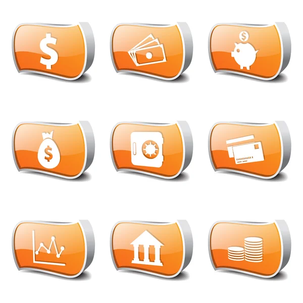 Financial Banking Icon Set — Stock Vector