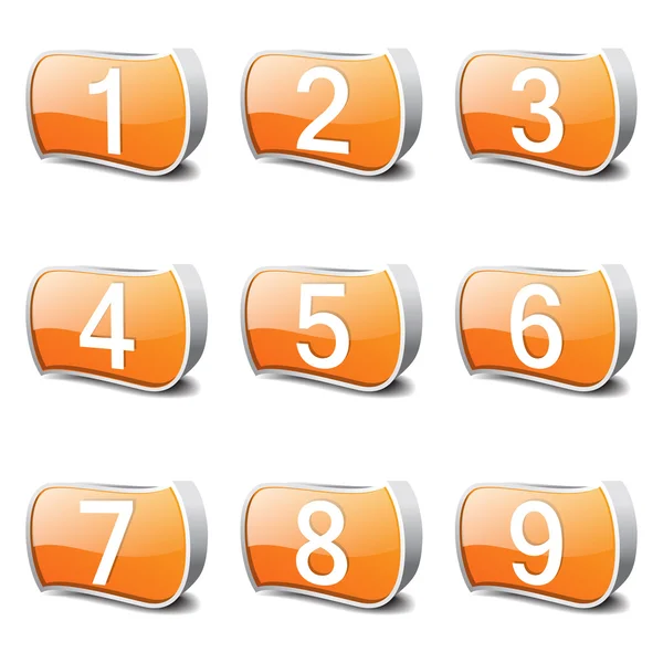 Números que contam o conjunto de ícones — Vetor de Stock