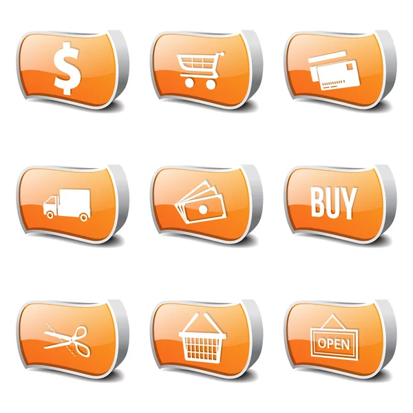 Shopping Sign Icon Set — Stock Vector