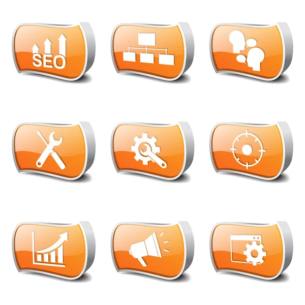 Seo Internet Zeichen Icon Set — Stockvektor