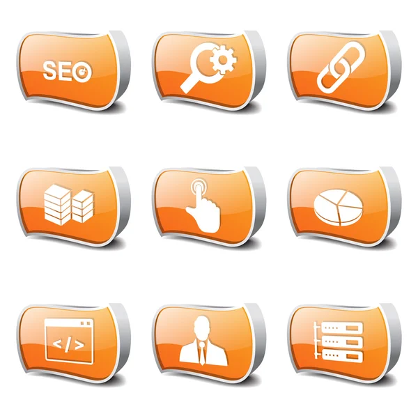 Seo Internet Zeichen Icon Set — Stockvektor