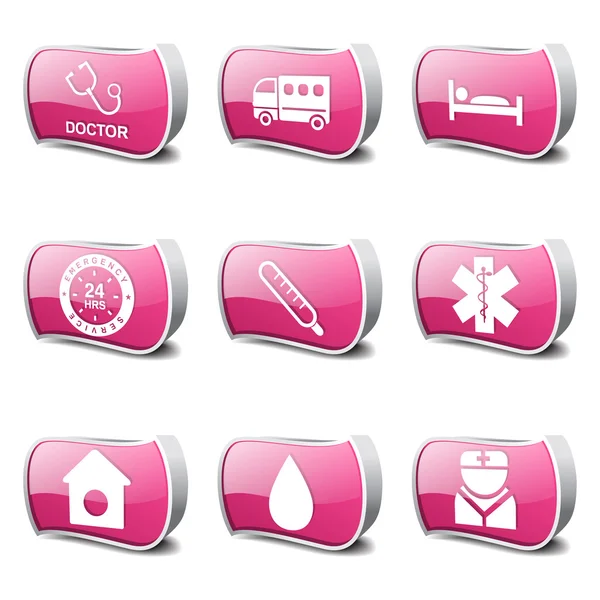 Hospital Health Icon Set — Stock Vector