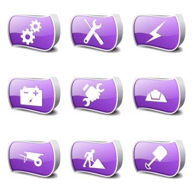 inşaat araçları simgesi seti