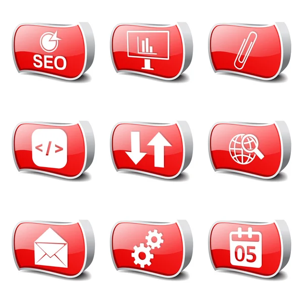 Seo Internet Zeichen Icon Set — Stockvektor