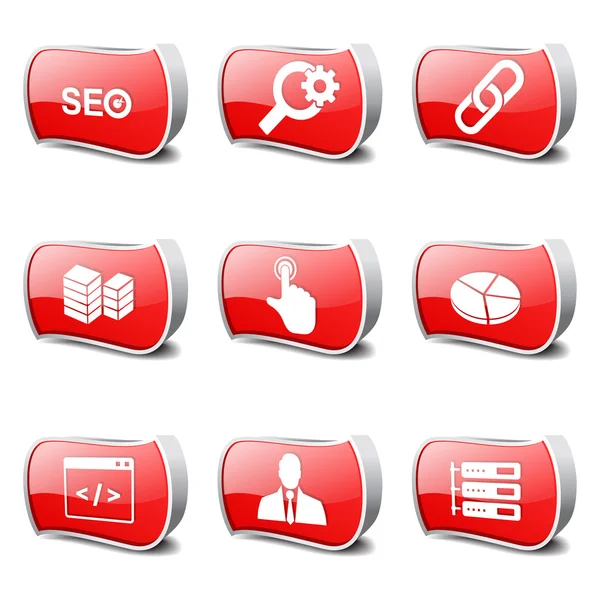 Seo Internet Zeichen Icon Set — Stockvektor