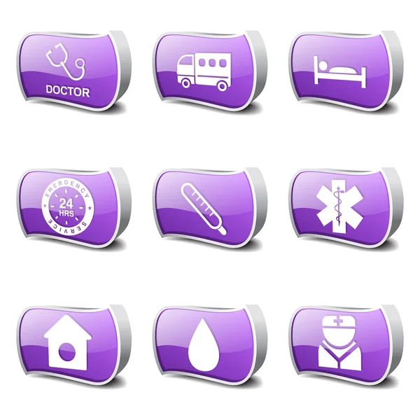 Hospital Health Icon Set — Stock Vector