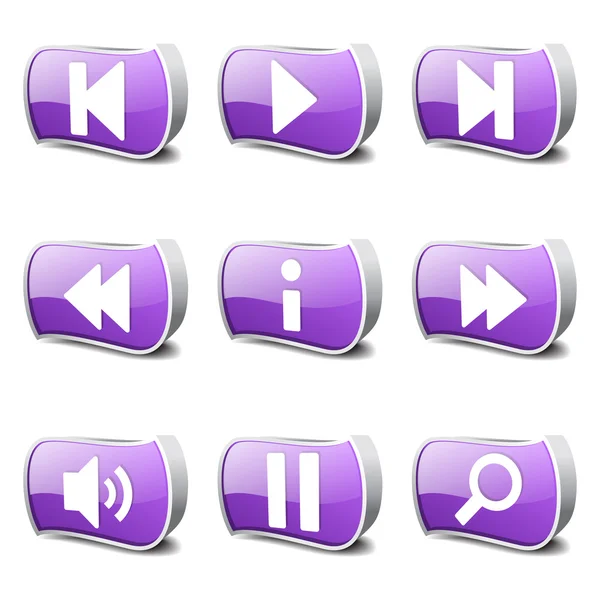 Conjunto de iconos del controlador multimedia — Archivo Imágenes Vectoriales