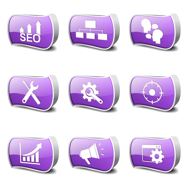 SEO Internet Sign Icon Set — Stock Vector