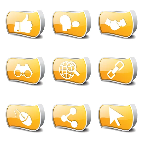 Set di icone Internet sociale — Vettoriale Stock