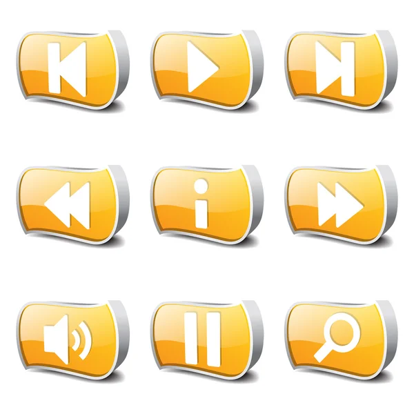 Multimedia Controller Icon Set — Stock Vector