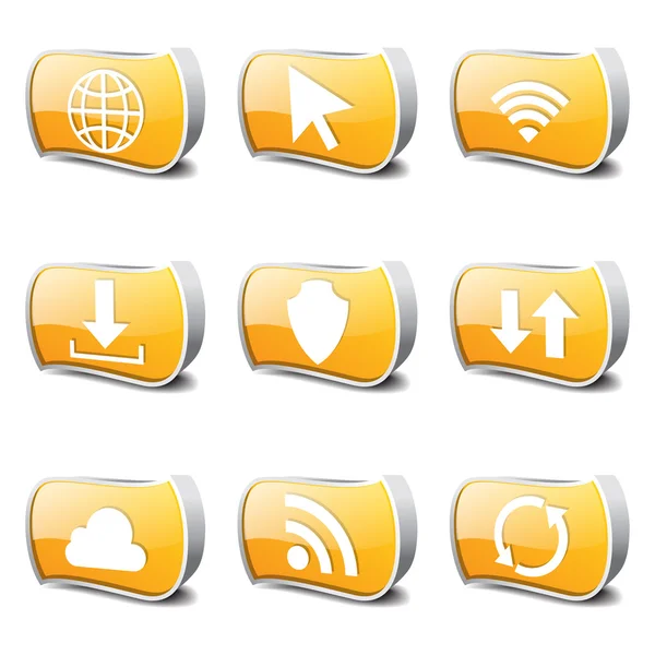 Web internet Sosyal Icon set — Stok Vektör