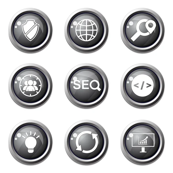 Seo Internet Zeichen Icon Set — Stockvektor