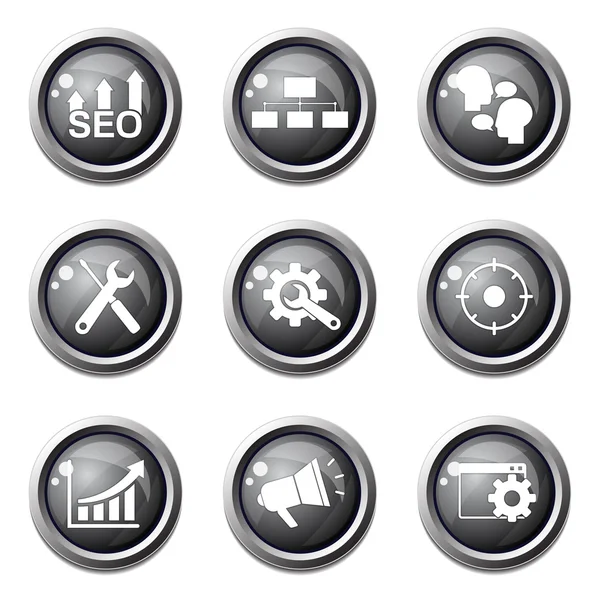 Seo Internet Zeichen Icon Set — Stockvektor