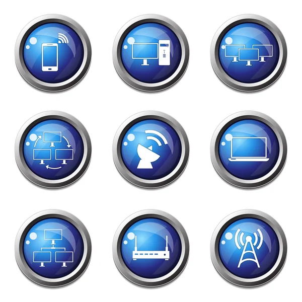 Telecom Communication Icon Set — Stock Vector