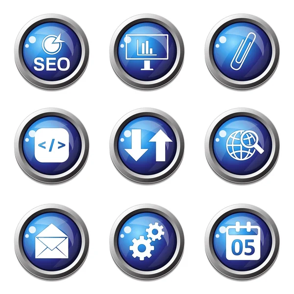 SEO Internet Sign Icon Set — Stock Vector