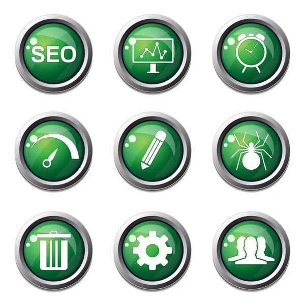 Seo Internet Zeichen Icon Set — Stockvektor