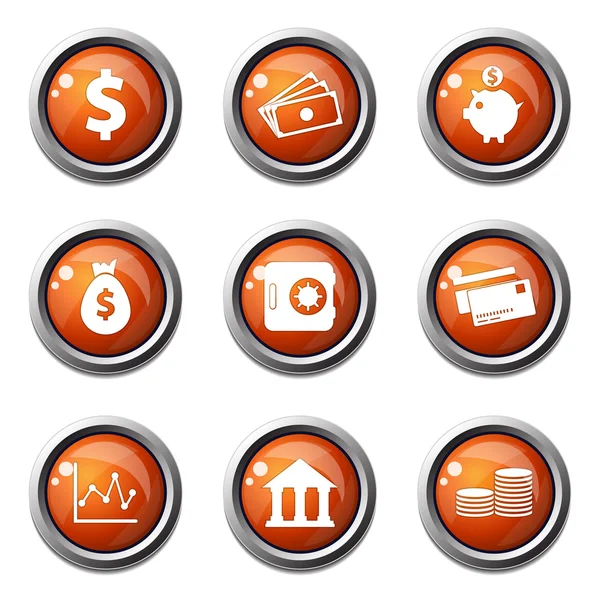 Financial Banking Icon Set — Stock Vector