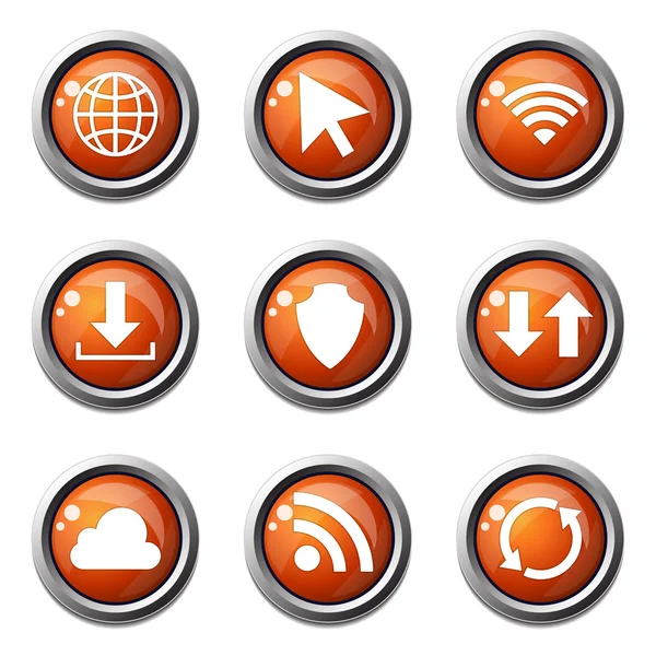 Web internet Sosyal Icon set — Stok Vektör