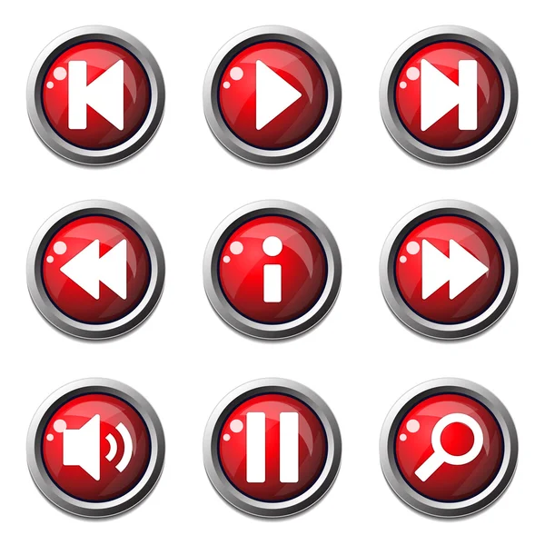 Ensemble d'icônes de contrôleur multimédia — Image vectorielle
