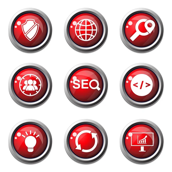 Seo Internet Zeichen Icon Set — Stockvektor