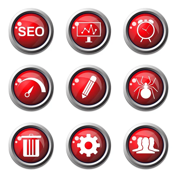 Seo Internet Zeichen Icon Set — Stockvektor