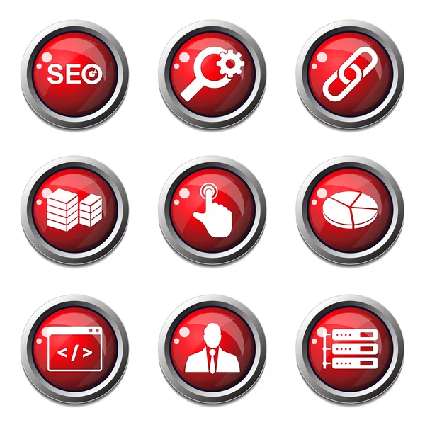 Seo Internet Zeichen Icon Set — Stockvektor