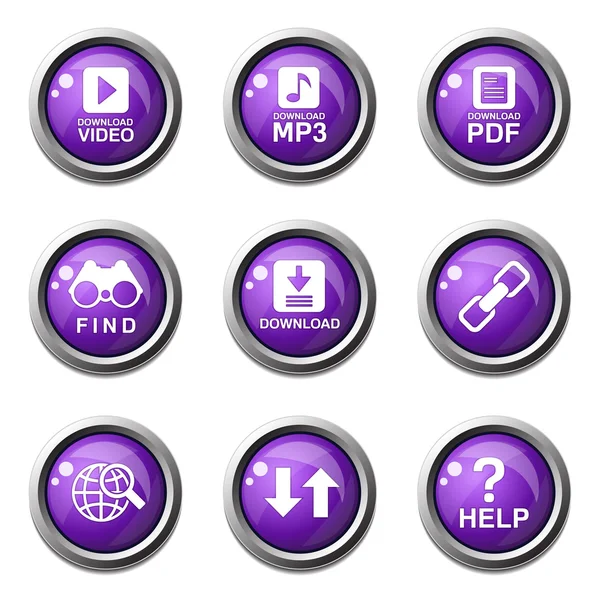 Conjunto de iconos de internet web multimedia — Vector de stock