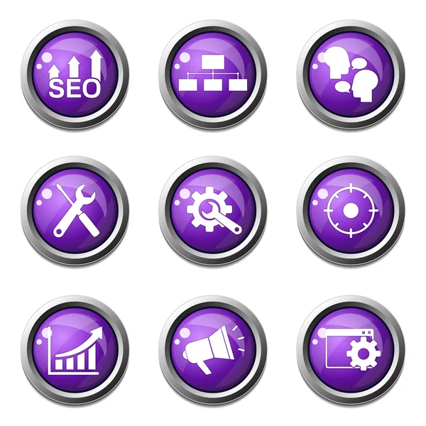 SEO Internet Sign Icon Set — Stock Vector