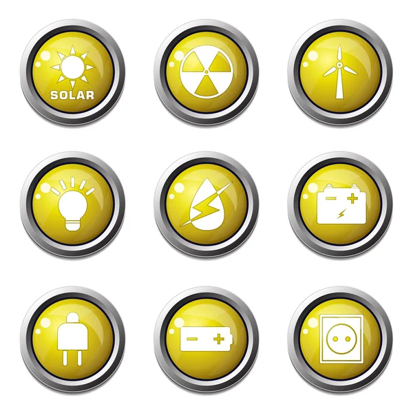 Sinal de energia e conjunto de ícones de símbolo —  Vetores de Stock