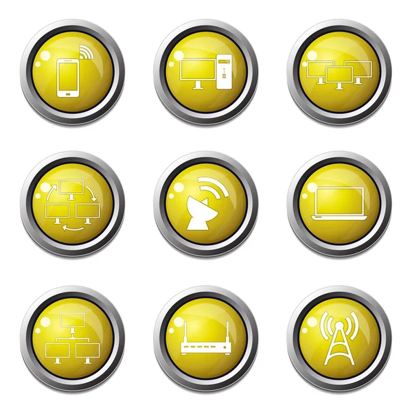 Telecom Communication Icon Set — Stock Vector