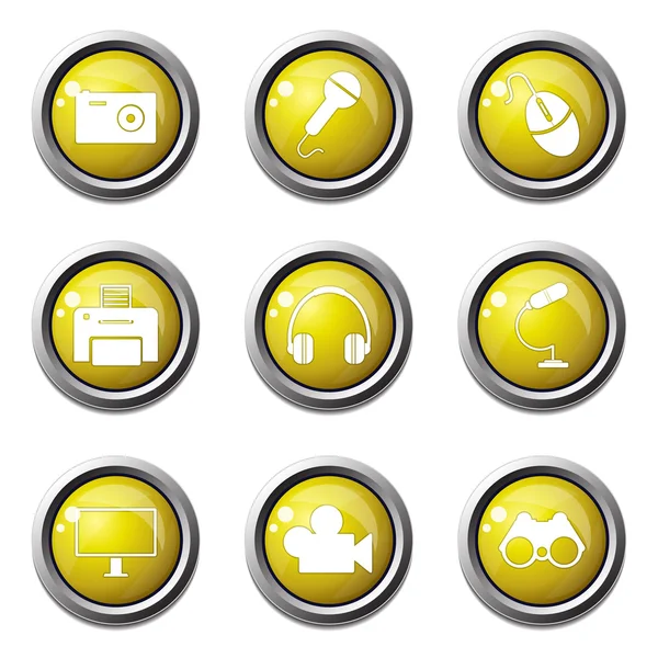 Sprzęt elektroniczny zestaw ikon — Wektor stockowy
