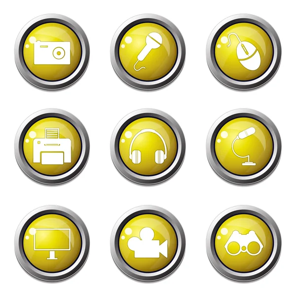 Elektronische apparatuur pictogrammenset — Stockvector