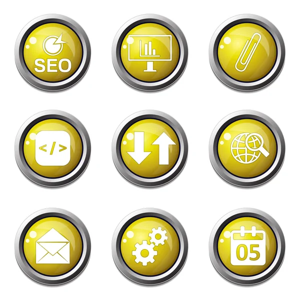 Seo Internet Zeichen Icon Set — Stockvektor