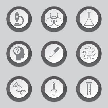 Bilim siyah düğme simgeleri aletleri