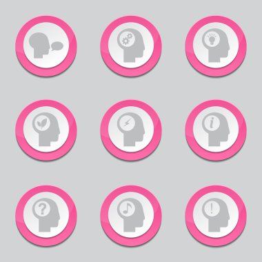 Web Internet pembe ikonlar düşünüyorum