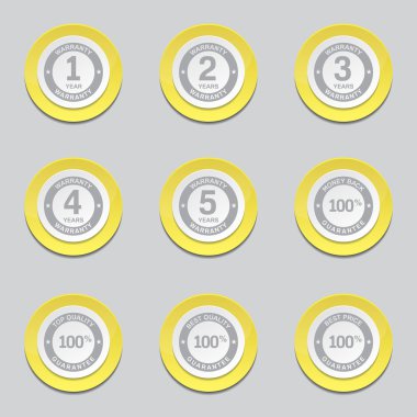 Garanti garanti mühür ikonlar sarı