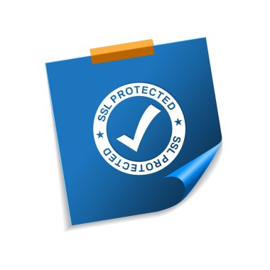 Mavi yapışkan notlar SSL korumalı