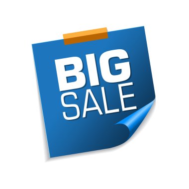 Büyük satış mavi yapışkan notlar