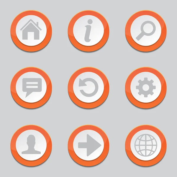 Web internet orange button-symbole — Stockvektor