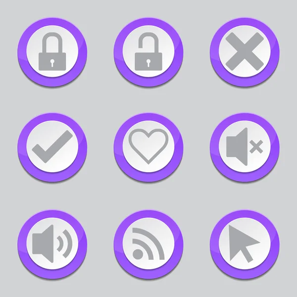 SEO Интернет знак фиолетовый кнопки иконки — стоковый вектор