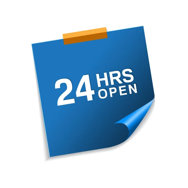 24 timmar öppna blå Fästisar — Stock vektor