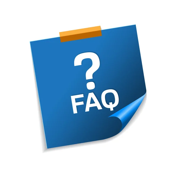 FAQ Blue kleverige nota 's — Stockvector