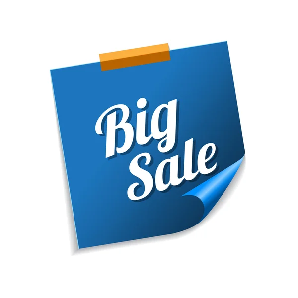 Μεγάλη πώληση μπλε κολλώδεις σημειώσεις — Διανυσματικό Αρχείο