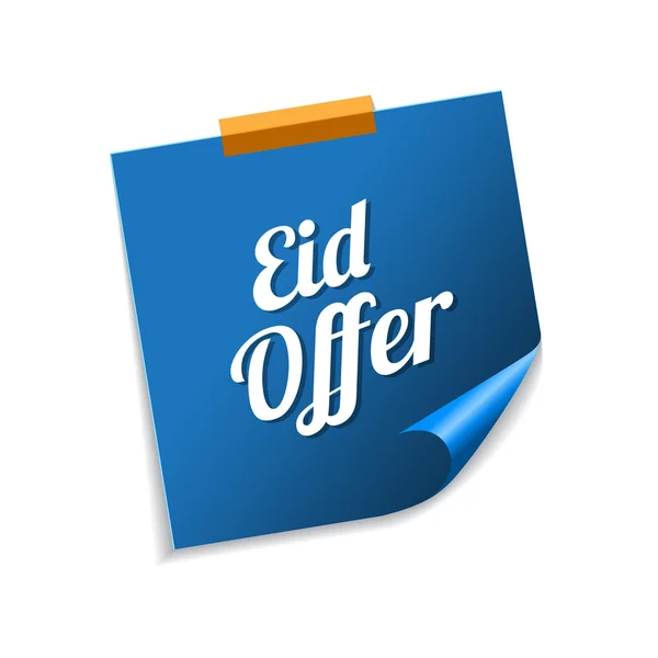 Offerta Eid Blue Appunti appiccicosi — Vettoriale Stock