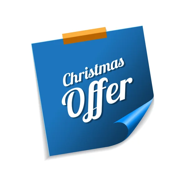 Christmas Offer Blue Sticky Notes — Stock Vector