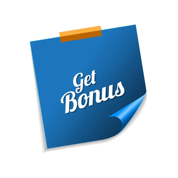 Get Bonus Blue Sticky Notes — Stock Vector