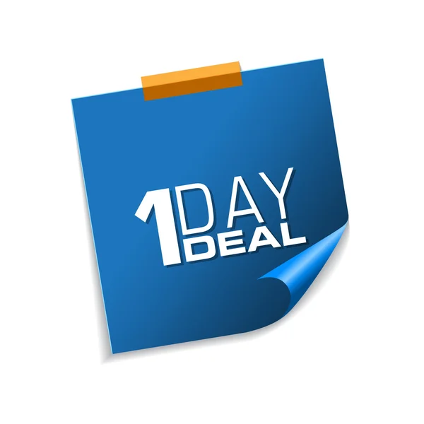 1 Day Deal Blue Sticky Notes — Stock Vector