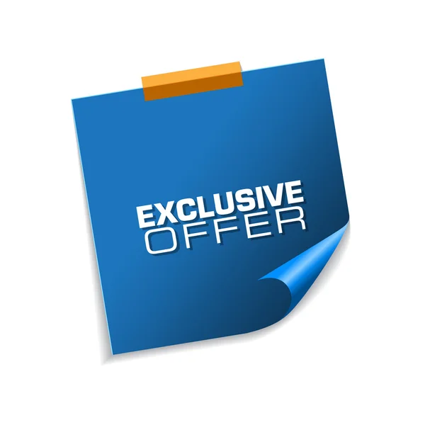 Exclusive Offer Blue Sticky Notes — Stock Vector